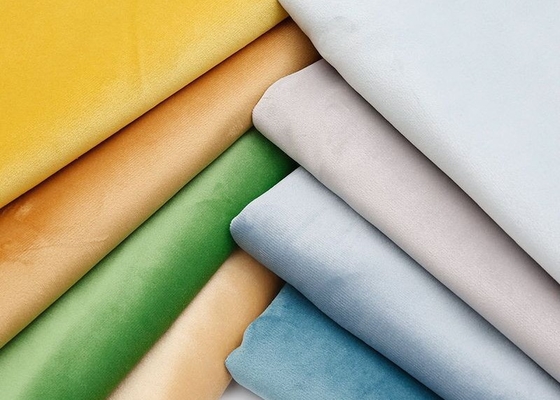 Stretch Sofa Velvet Upholstery Fabric 75D Plain Dyed